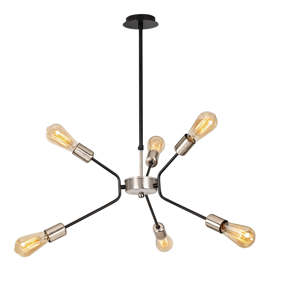Sputnik 6'lı Avize Metal - Siyah