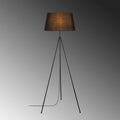 Abajurlu Tripod Modern Metal Lambader - Siyah