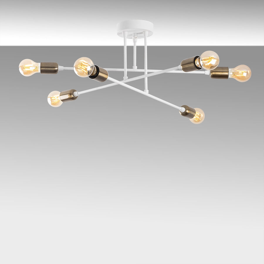 Sputnik 6'lı Metal Plafonyer - Beyaz
