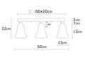 Yivli Camlı 3'lü Bar Plafonyer - Siyah