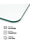 Cam Kesme Tahtası 20x30 cm | Temperli Cam | Hijyenik ve Dayanıklı Mutfak Gereci | KSME54