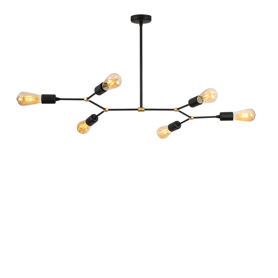 Sputnik 6'lı Metal Avize - Siyah