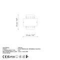 Yari Silindir Cift Yonlu Metal Aplik - Siyah