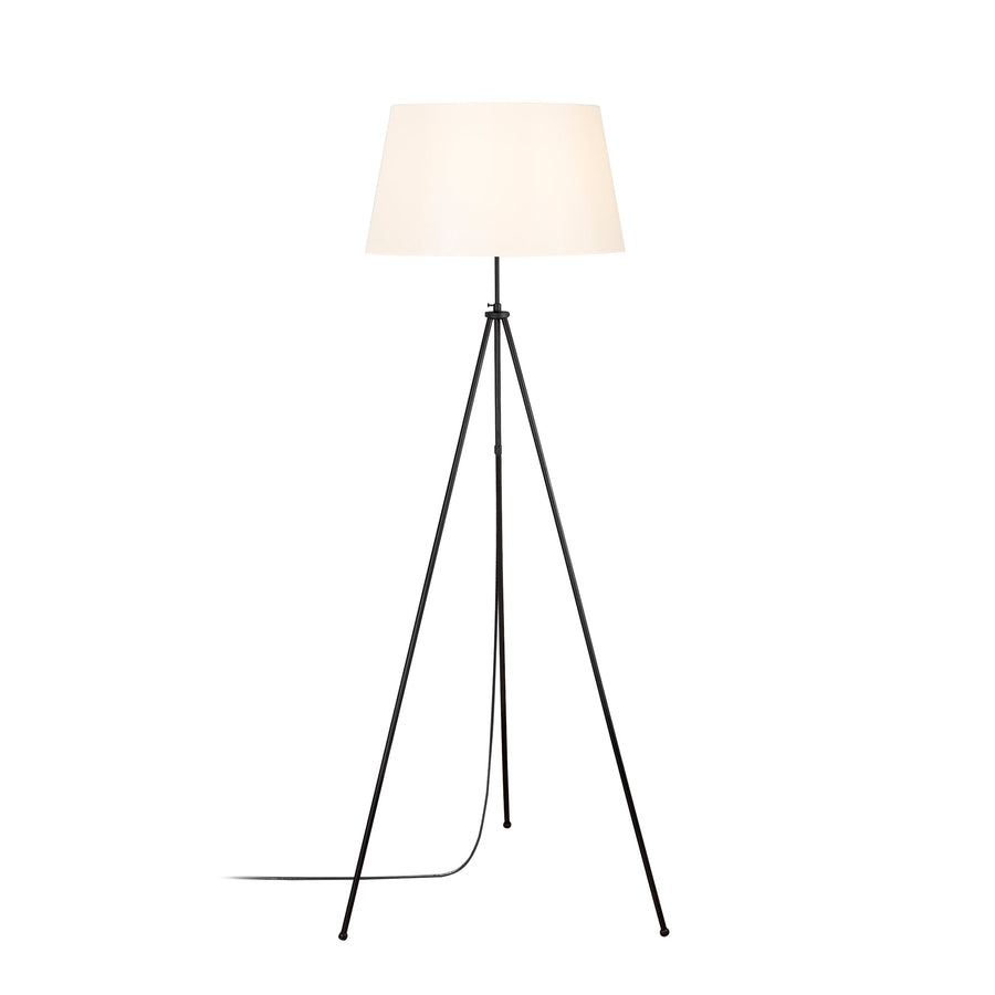 Abajurlu Tripod Modern Metal Lambader - Beyaz