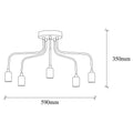Rustik 5'li Metal Plafonyer - Altin