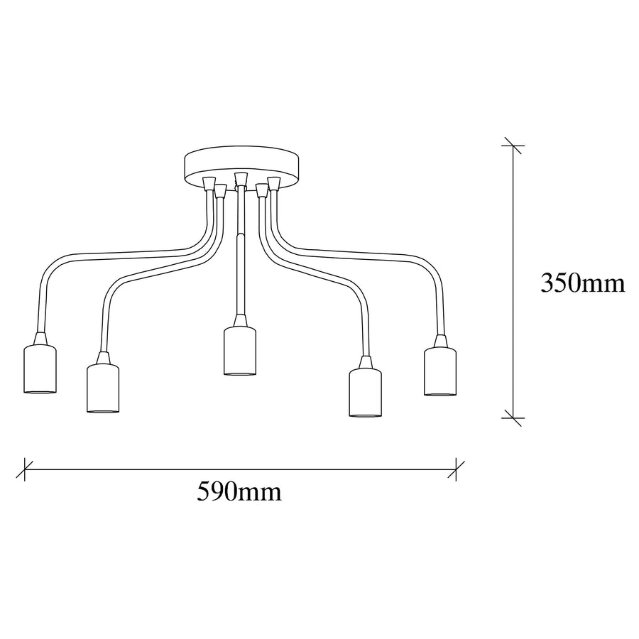 Rustik 5'li Metal Plafonyer - Altin