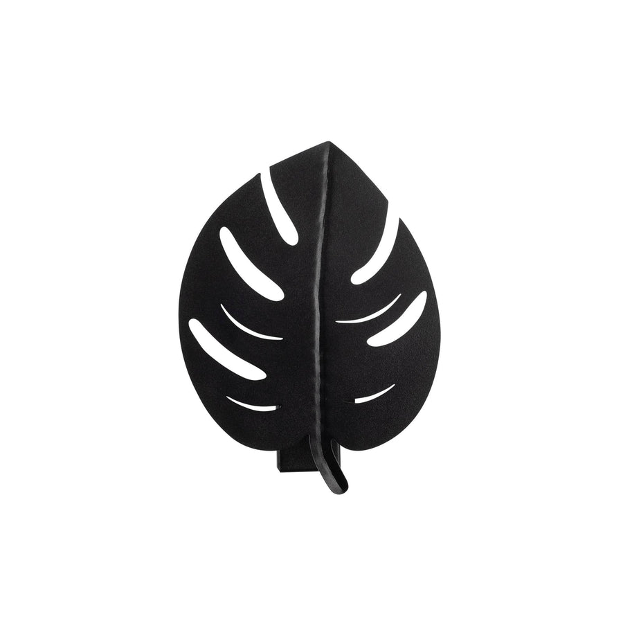 Monstera Yaprak Metal Aplik - Siyah
