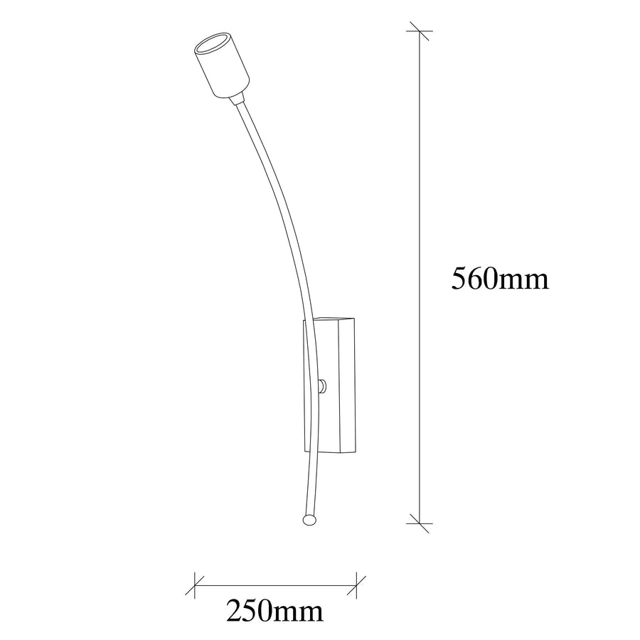 Saz Formlu Tekli Metal Aplik - Siyah