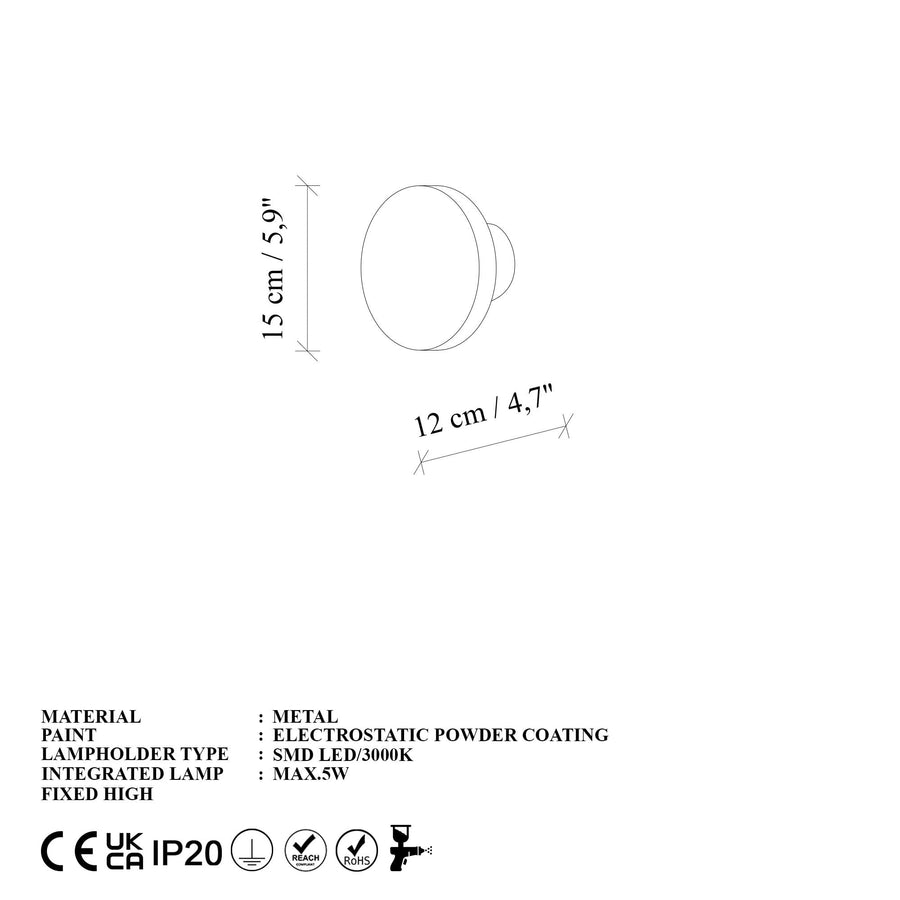 Altin LED Metal Sivama Tekli Aplik - Altin