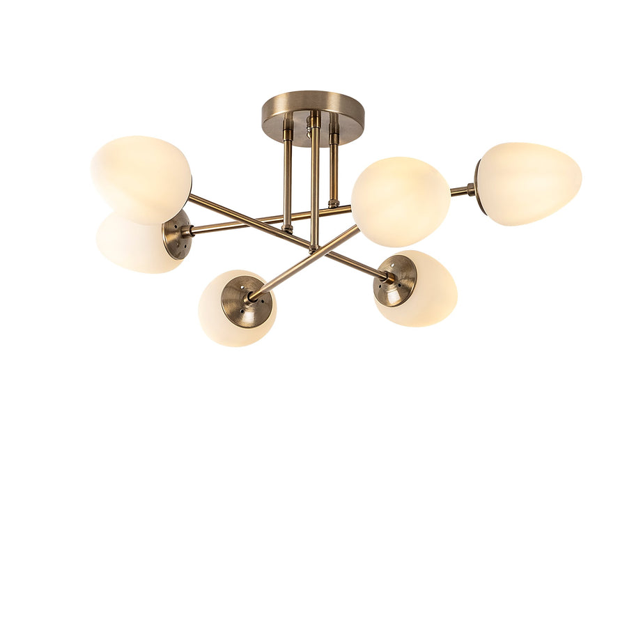 Camlı 6'lı Plafonyer Modern - Altın
