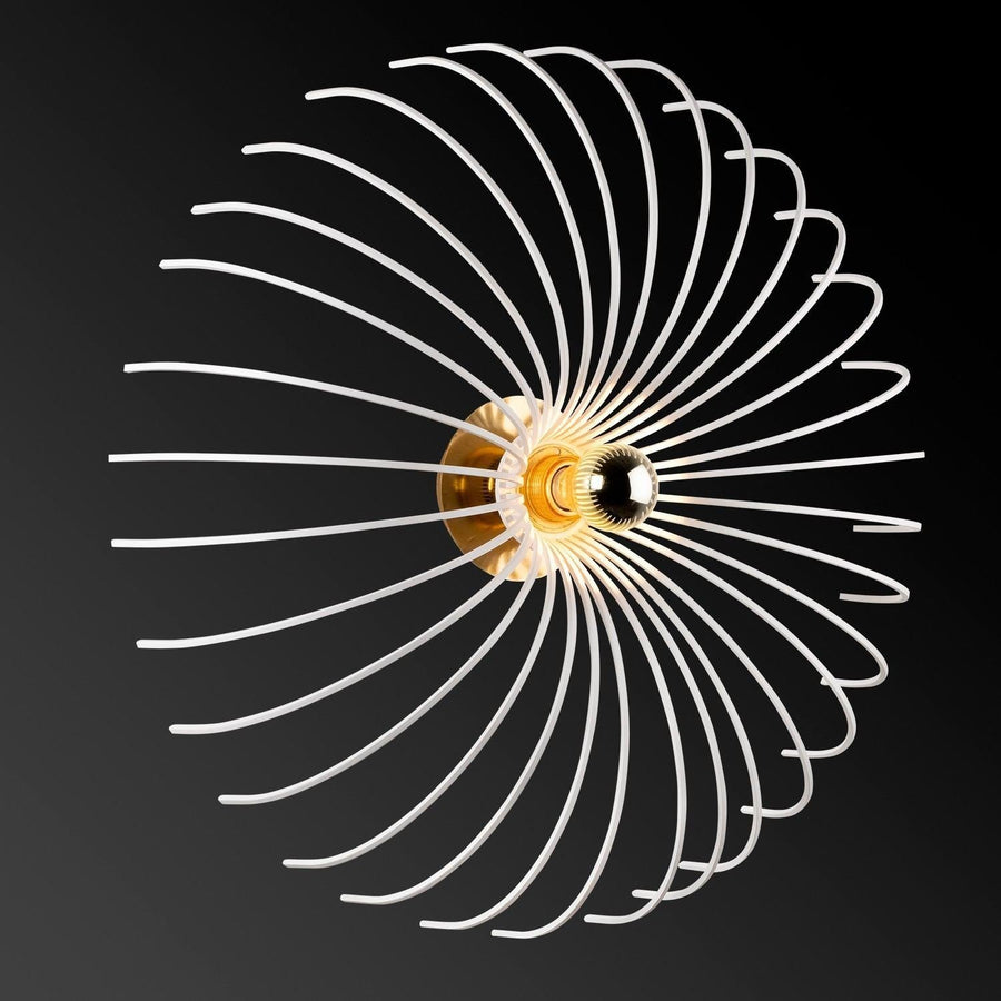 Spiral Tel Tekli Aplik Metal - Beyaz