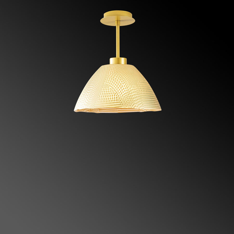Camlı Tekli Plafonyer Modern - Altın
