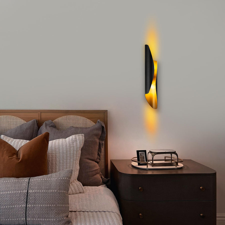 Flare Modern Metal Tekli Aplik - Siyah