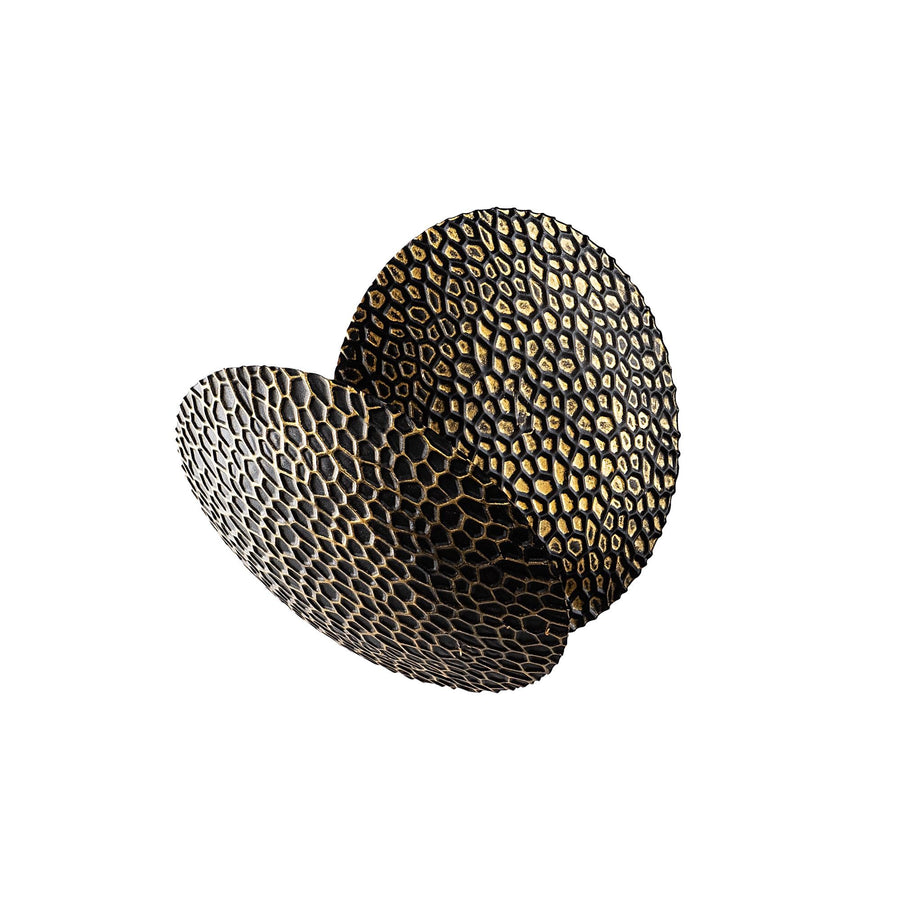 Dokulu Oval Aplik - Siyah