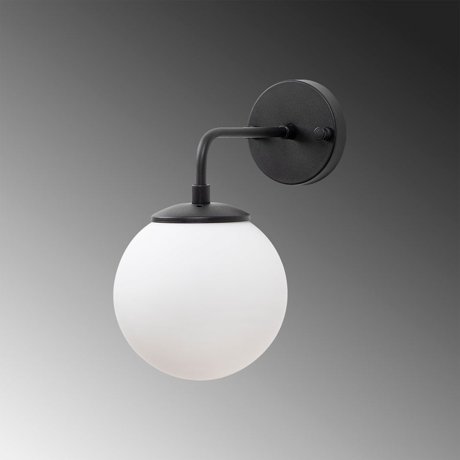 Cam Küre Tekli Aplik Metal Opal - Siyah