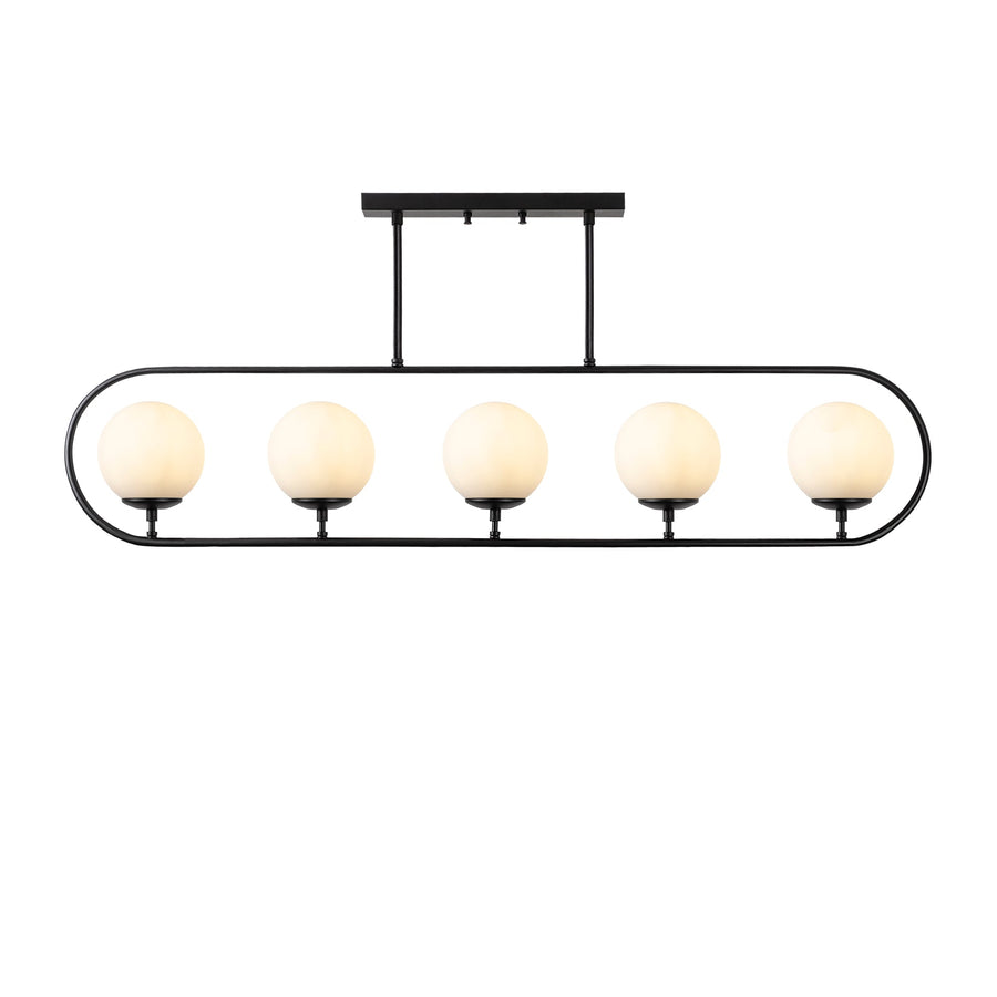 Küre Cam 5'li Oval Plafonyer - Siyah