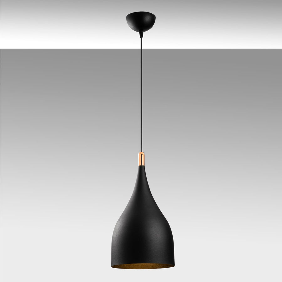 Modern Tekli Sarkıt Metal Çan - Siyah