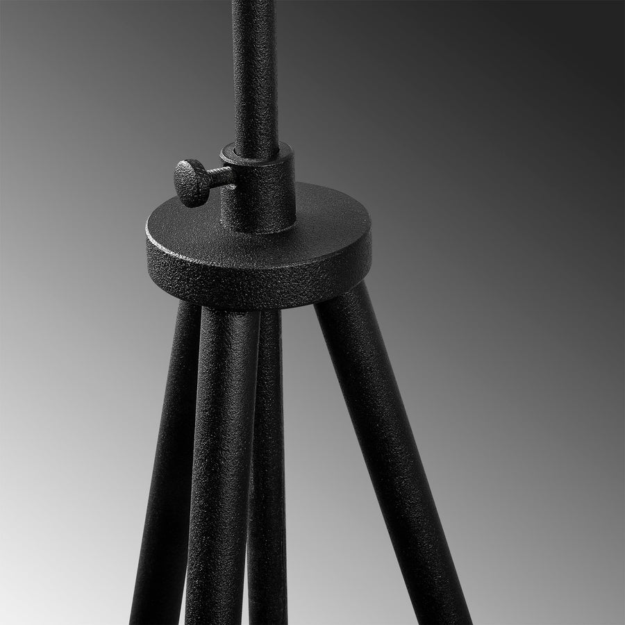 Abajurlu Tripod Modern Metal Lambader - Siyah