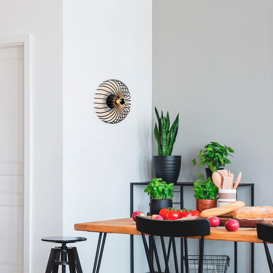 Spiral Tel Tekli Aplik Metal - Siyah