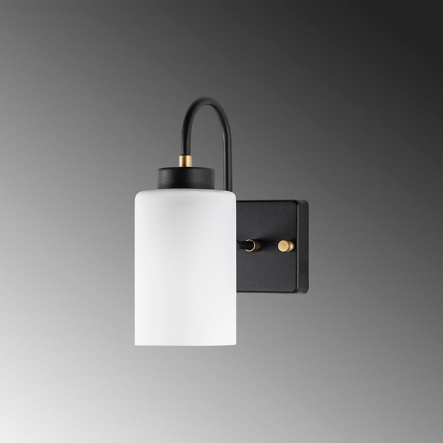Silindir Camli Metal Aplik - Siyah