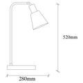 Konik Başlıklı Tekli Masa Lambası Metal - Siyah
