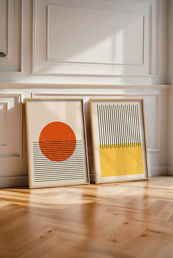 Geometrik Desenli Modern Tablo Seti - 3’lü Set | huhu13