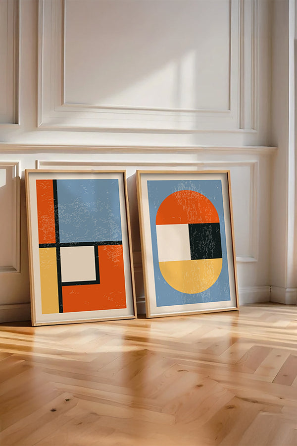 Geometrik Desenli Renkli Tablo Seti - Modern 2’li Set | huhu15