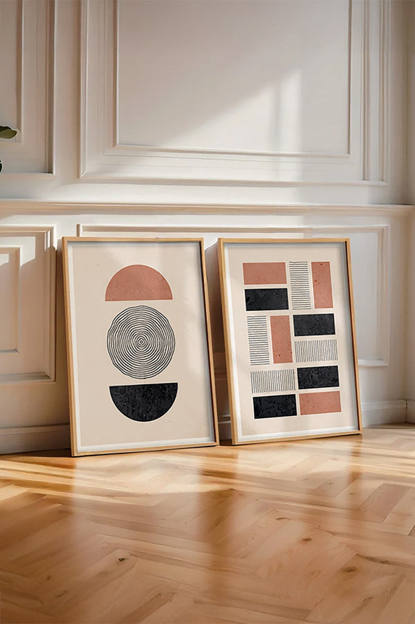 Geometrik Desenli Modern Tablo Seti - 2’li Set | huhu27