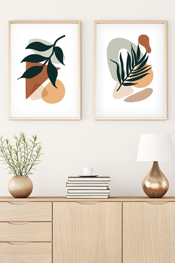 Soyut Desenli Modern Tablo Seti - Minimal 2’li Set | huhu33