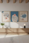 Geometrik Desenli Minimalist Tablo Seti - 3’lü Set | huhu139