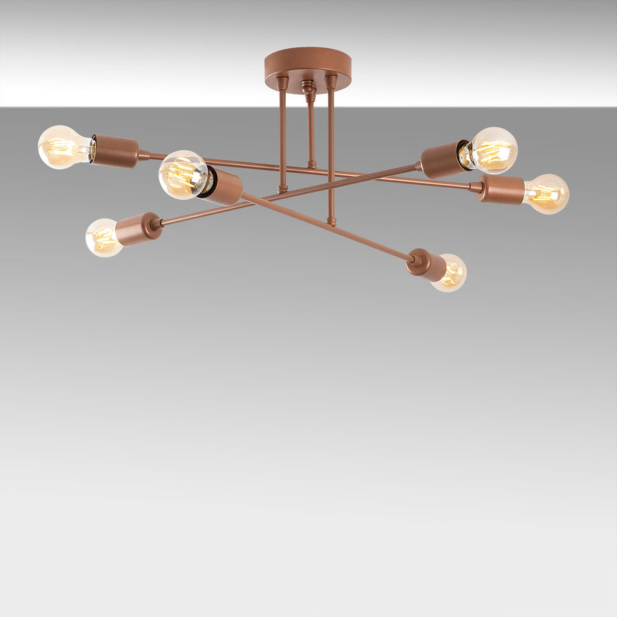 Sputnik 6'lı Metal Plafonyer - Bakir