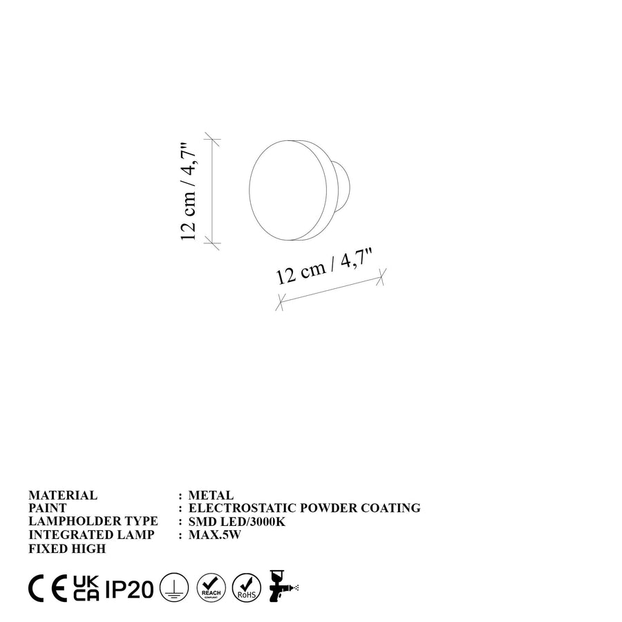 Altin LED Metal Sivama Tekli Aplik - Altin