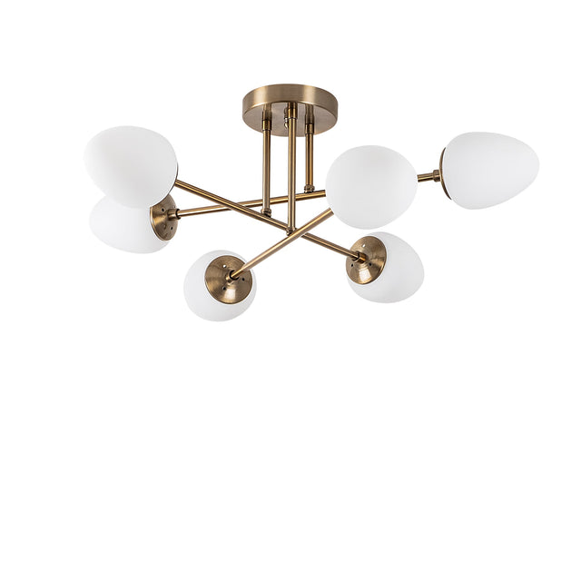 Camlı 6'lı Plafonyer Modern - Altın