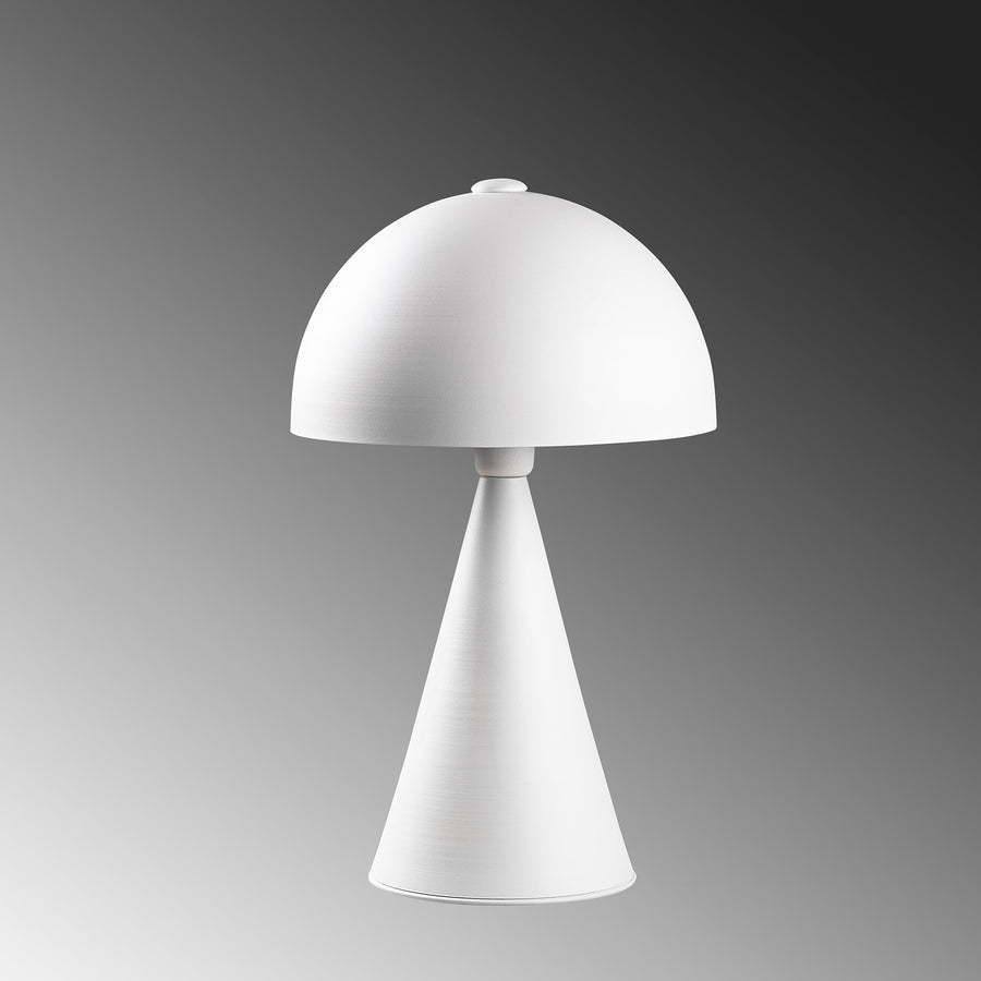 Dome Başlık Modern Metal Masa Lambası - Beyaz