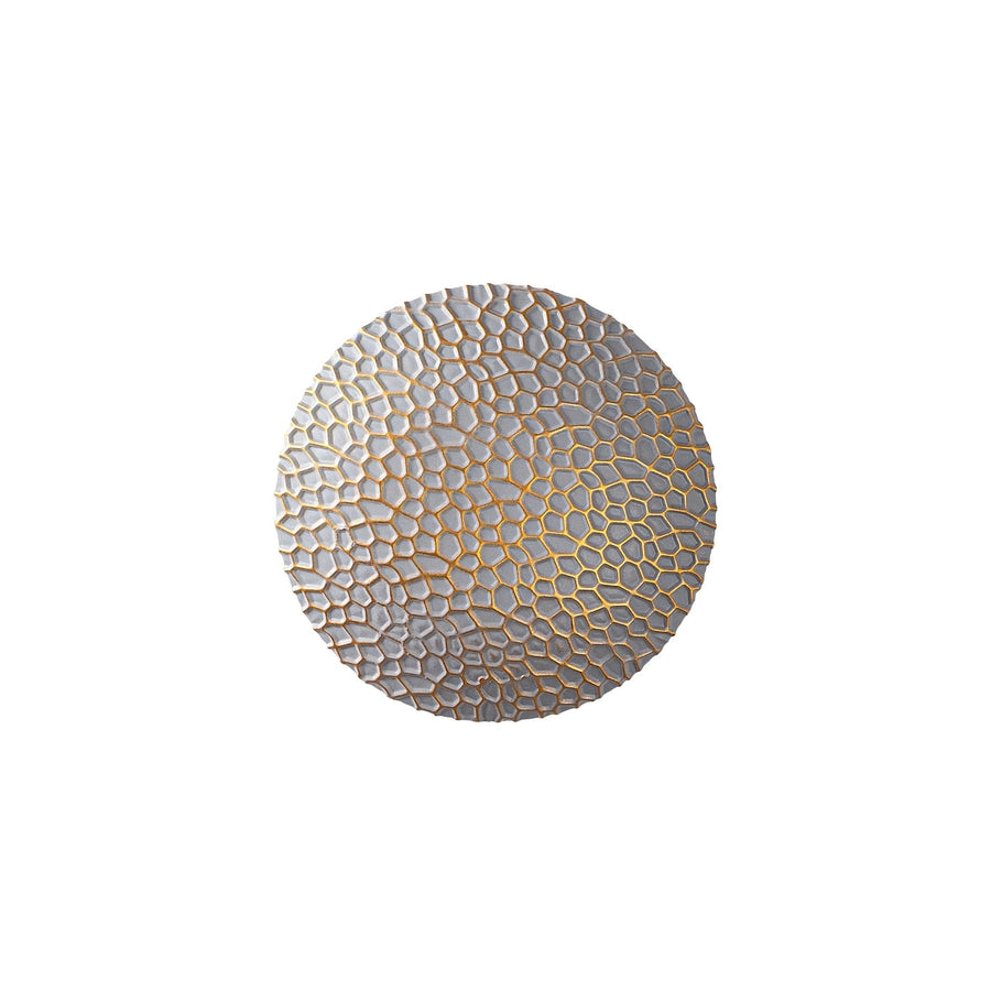 Dokulu Oval Aplik - Gri