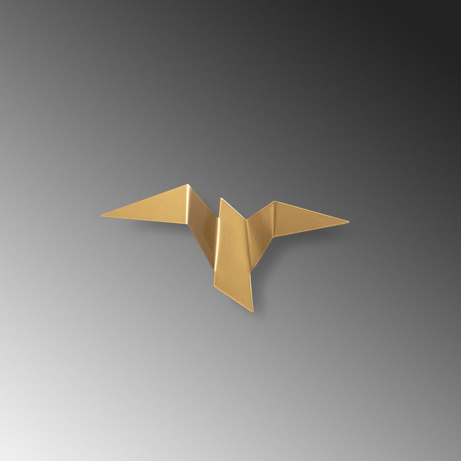 Origami Kuş Küçük Boy LED Aplik - Altin