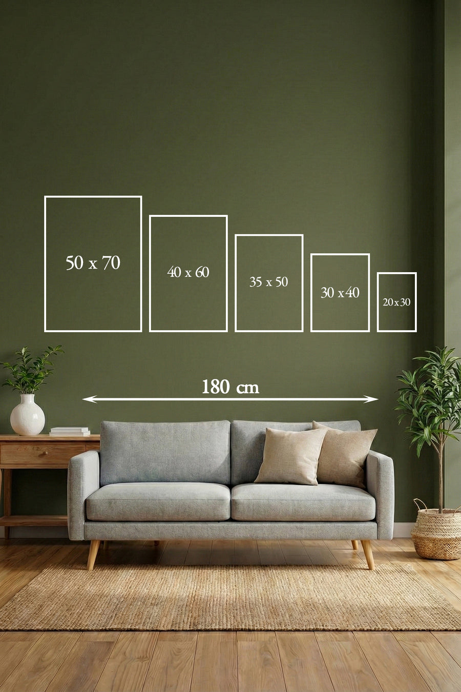 Doğal Ahşap Çerçeveli Retro Boho Floral Tablo - Pastel Çiçek Deseni | huhu2325