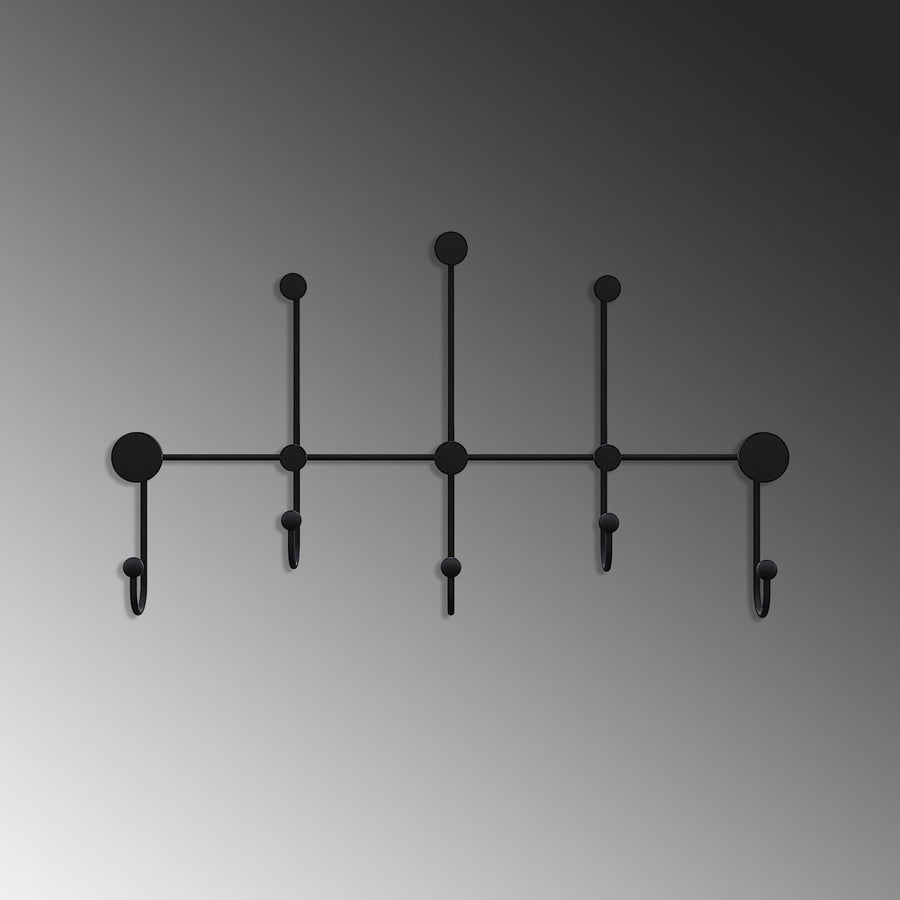 Siyah Modern Metal Duvar Askılığı - Siyah
