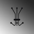 Siyah Metal Duvar Askılığı - 5 Toplu Modern