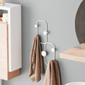 Oval Küre Kancalı Metal Duvar Askısı - Beyaz
