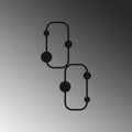 Oval Küre Kancalı Metal Duvar Askısı - Siyah