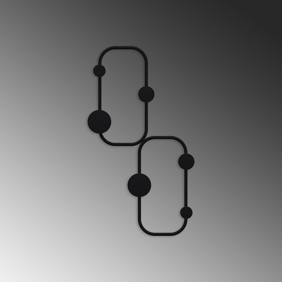 Oval Küre Kancalı Metal Duvar Askısı - Siyah
