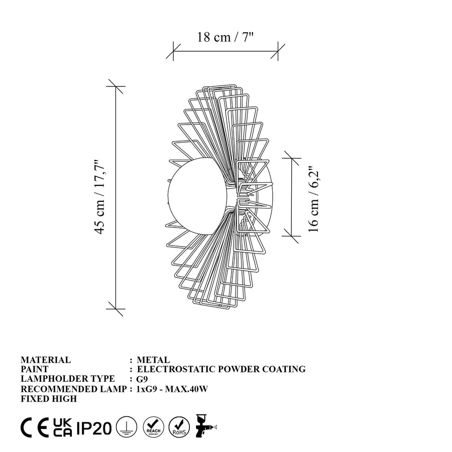 Starburst Tel Metal Duvar Apligi - Altin
