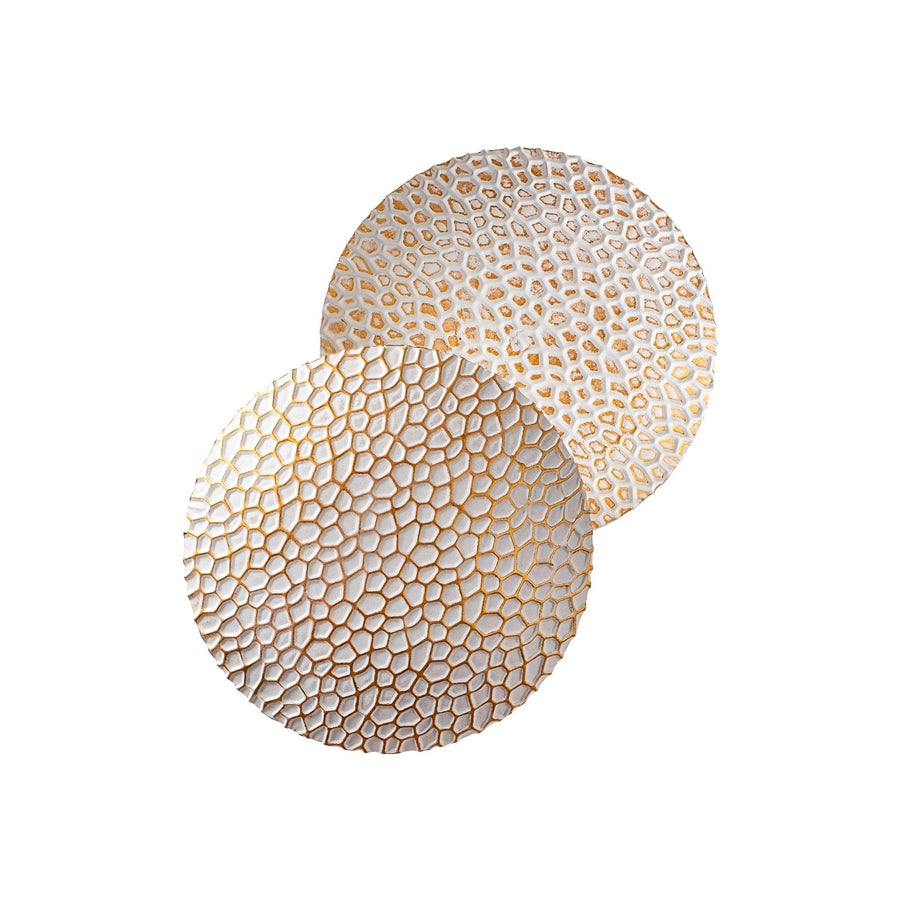 Dokulu Oval Aplik - Beyaz