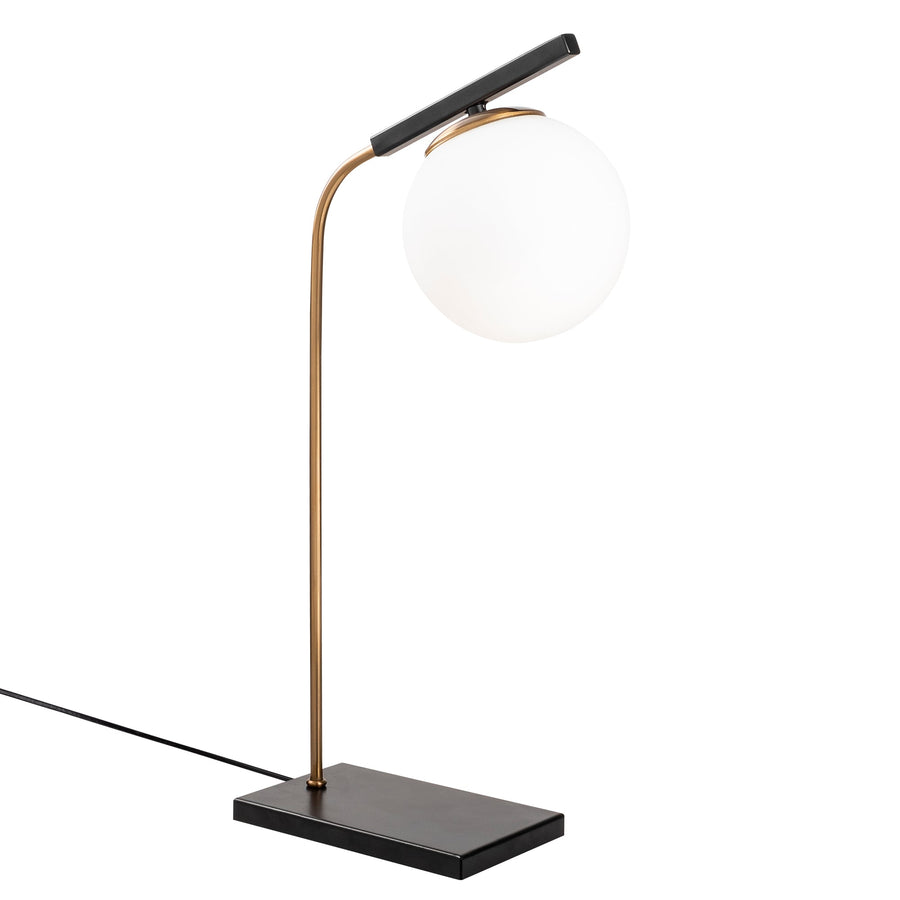 Küresel Cam Masa Lambası Metal - Siyah