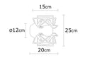 Geometrik Tel Tekli Metal Aplik - Siyah