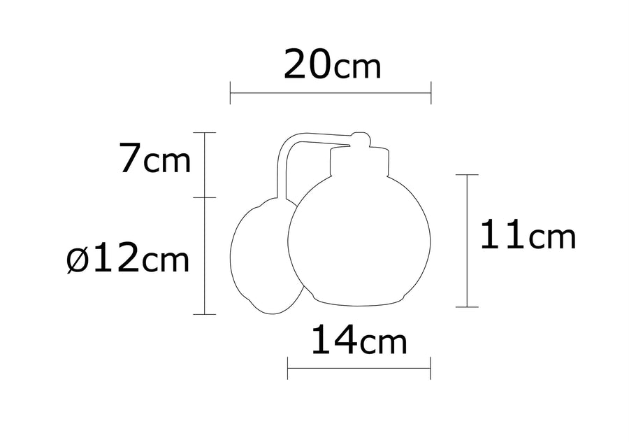Camlı Tekli Metal Aplik - Siyah