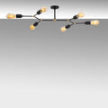 Sputnik 6'lı Metal Plafonyer - Siyah