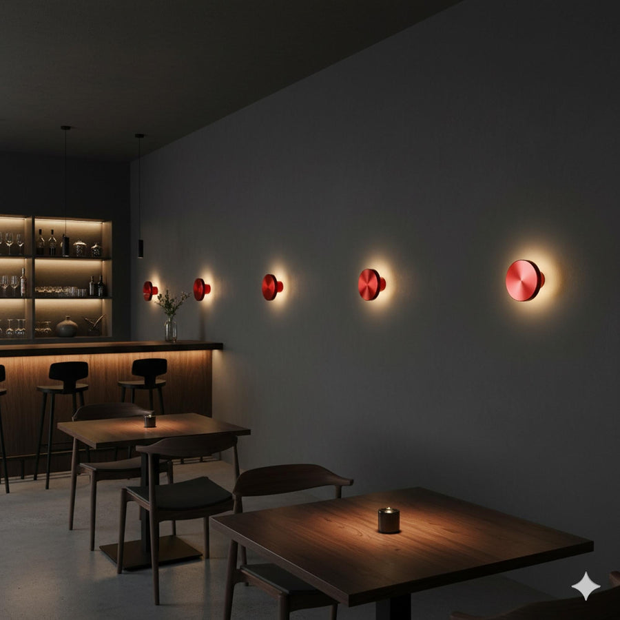 Kirmizi LED Metal Sivama Tekli Aplik - Kirmizi