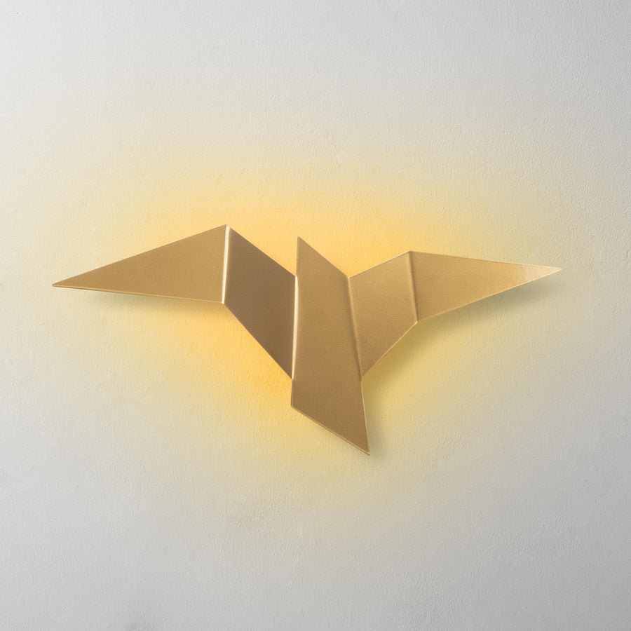 Origami Kuş Büyük Boy LED Aplik - Altin
